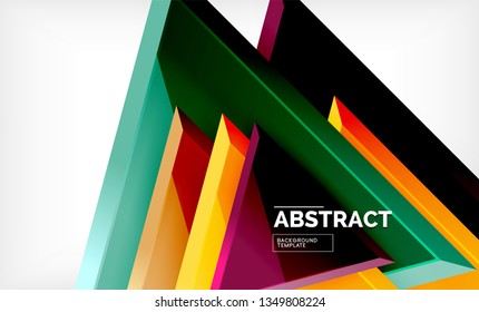 Tech futuristic geometric 3d shapes, minimal abstract background. Vector illustration