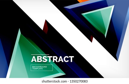 Formas 3d geométricas tecnológicas futuristas, fondo abstracto mínimo. Ilustración del vector