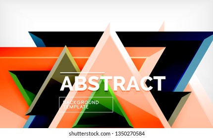 Tech futuristic geometric 3d shapes, minimal abstract background. Vector illustration