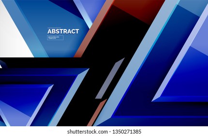 Formas 3d geométricas tecnológicas futuristas, fondo abstracto mínimo. Ilustración del vector