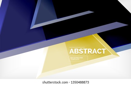 Tech futuristic geometric 3d shapes, minimal abstract background. Vector illustration