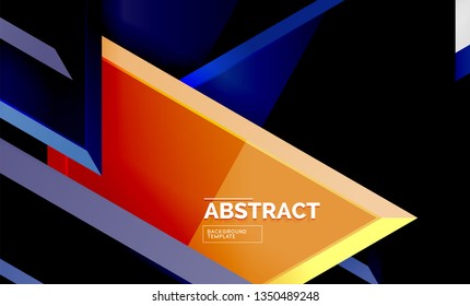 Formas 3d geométricas tecnológicas futuristas, fondo abstracto mínimo. Ilustración del vector