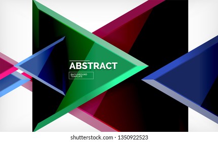 Tech futuristic geometric 3d shapes, minimal abstract background. Vector illustration