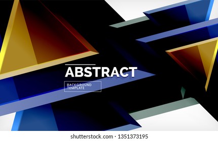 Formas 3d geométricas tecnológicas futuristas, fondo abstracto mínimo. Ilustración del vector