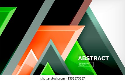 Tech futuristische geometrische 3D-Formen, minimaler abstrakter Hintergrund. Vektorgrafik