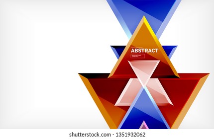 Tech futuristic geometric 3d shapes, minimal abstract background. Vector illustration