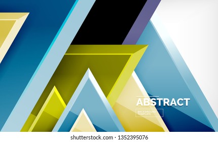 Formas 3d geométricas tecnológicas futuristas, fondo abstracto mínimo. Ilustración del vector