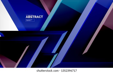 Formas 3d geométricas tecnológicas futuristas, fondo abstracto mínimo. Ilustración del vector