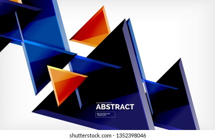Tech futuristic geometric 3d shapes, minimal abstract background. Vector illustration - Powered by Shutterstock - Get 15% off with code: PIKWIZARD15