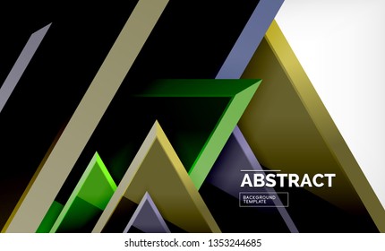 Tecnológico formas geométricas 3d futuristas, fundo abstrato mínimo. Ilustração vetorial