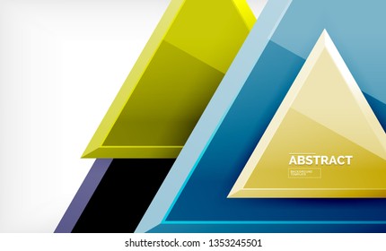 Tech futuristic geometric 3d shapes, minimal abstract background. Vector illustration
