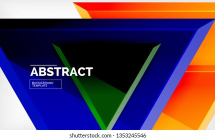 Tech futuristic geometric 3d shapes, minimal abstract background. Vector illustration