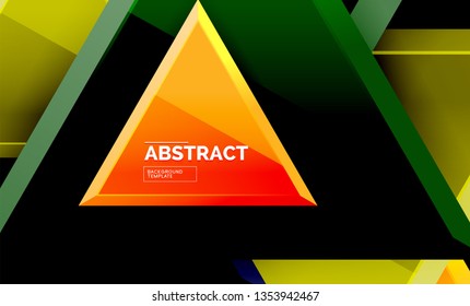 Formas 3d geométricas tecnológicas futuristas, fondo abstracto mínimo. Ilustración del vector