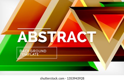 Tech futuristic geometric 3d shapes, minimal abstract background. Vector illustration