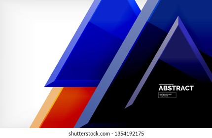 Tech futuristic geometric 3d shapes, minimal abstract background. Vector illustration
