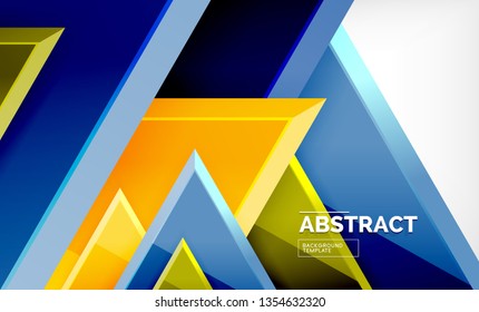 Formas 3d geométricas tecnológicas futuristas, fondo abstracto mínimo. Ilustración del vector
