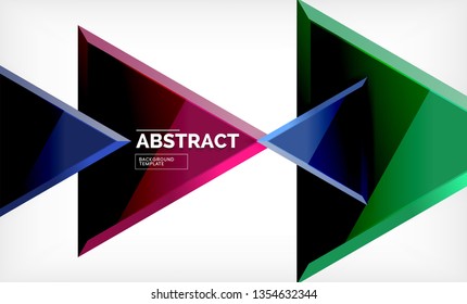 Tech futuristic geometric 3d shapes, minimal abstract background. Vector illustration