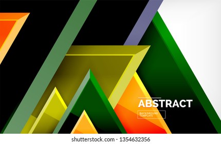 Tech futuristic geometric 3d shapes, minimal abstract background. Vector illustration
