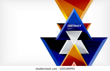 Tech futuristische geometrische 3D-Formen, minimaler abstrakter Hintergrund. Vektorgrafik