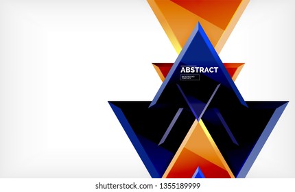 Formas 3d geométricas tecnológicas futuristas, fondo abstracto mínimo. Ilustración del vector