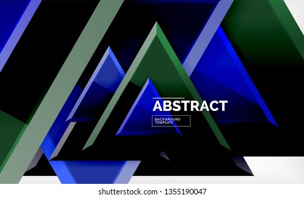 Formas 3d geométricas tecnológicas futuristas, fondo abstracto mínimo. Ilustración del vector