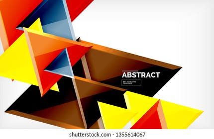 Tech futuristic geometric 3d shapes, minimal abstract background. Vector illustration