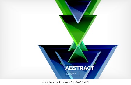 Tech futuristic geometric 3d shapes, minimal abstract background. Vector illustration