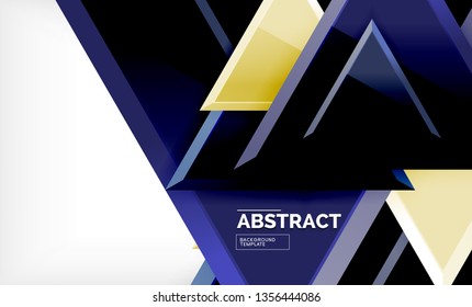 Formas 3d geométricas tecnológicas futuristas, fondo abstracto mínimo. Ilustración del vector