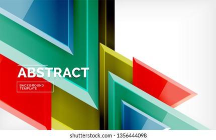 Formas 3d geométricas tecnológicas futuristas, fondo abstracto mínimo. Ilustración del vector