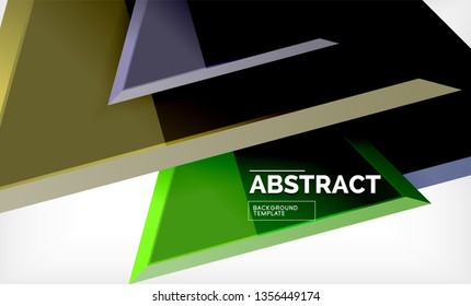 Tech futuristic geometric 3d shapes, minimal abstract background. Vector illustration