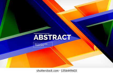 Formas 3d geométricas tecnológicas futuristas, fondo abstracto mínimo. Ilustración del vector