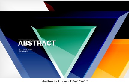 Tech futuristische geometrische 3D-Formen, minimaler abstrakter Hintergrund. Vektorgrafik