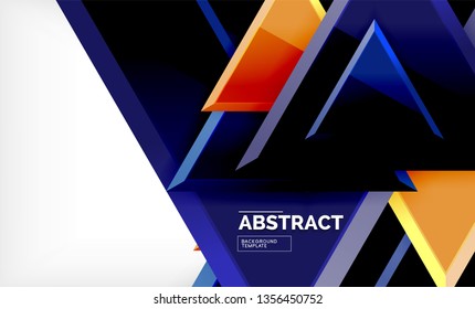 Formas 3d geométricas tecnológicas futuristas, fondo abstracto mínimo. Ilustración del vector