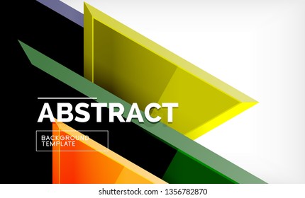 Tech futuristic geometric 3d shapes, minimal abstract background. Vector illustration