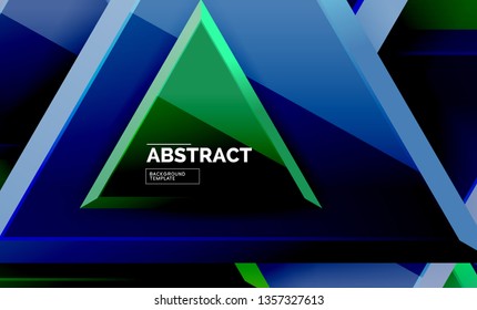 Tech futuristic geometric 3d shapes, minimal abstract background. Vector illustration
