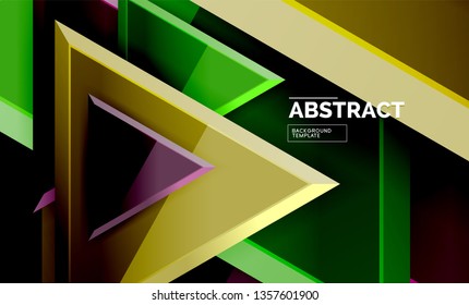 Formas 3d geométricas tecnológicas futuristas, fondo abstracto mínimo. Ilustración del vector