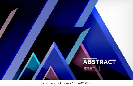 Tech futuristic geometric 3d shapes, minimal abstract background. Vector illustration