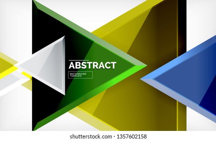Tech futuristic geometric 3d shapes, minimal abstract background. Vector illustration