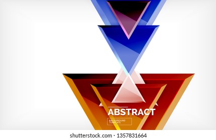 Tech futuristic geometric 3d shapes, minimal abstract background. Vector illustration