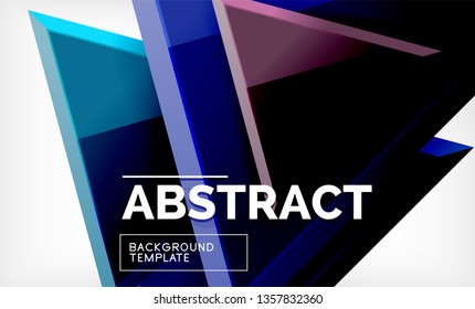 Tech futuristic geometric 3d shapes, minimal abstract background. Vector illustration