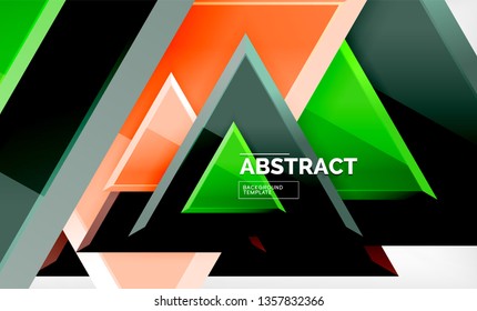 Tech futuristic geometric 3d shapes, minimal abstract background. Vector illustration