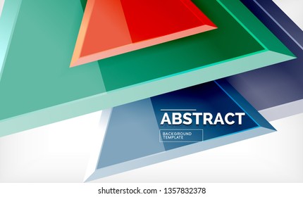 Tech futuristic geometric 3d shapes, minimal abstract background. Vector illustration