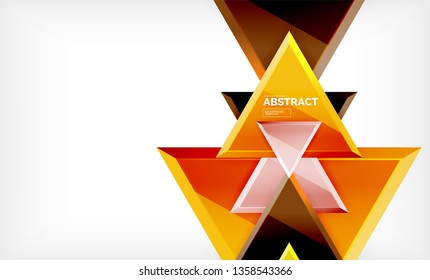 Tech futuristic geometric 3d shapes, minimal abstract background. Vector illustration