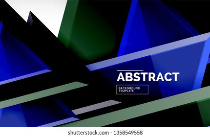 Formas 3d geométricas tecnológicas futuristas, fondo abstracto mínimo. Ilustración del vector