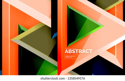 Formas 3d geométricas tecnológicas futuristas, fondo abstracto mínimo. Ilustración del vector