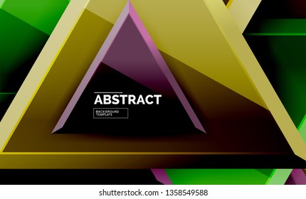 Formas 3d geométricas tecnológicas futuristas, fondo abstracto mínimo. Ilustración del vector