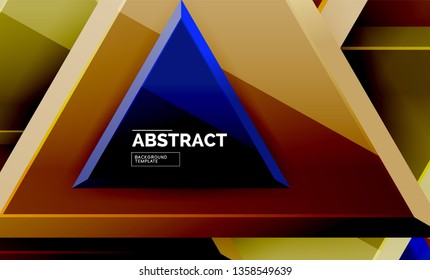 Tech futuristic geometric 3d shapes, minimal abstract background. Vector illustration