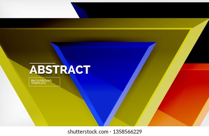 Tech futuristische geometrische 3D-Formen, minimaler abstrakter Hintergrund. Vektorgrafik