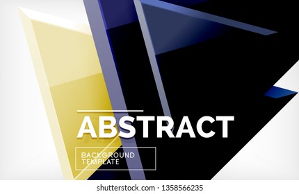 Tech futuristische geometrische 3D-Formen, minimaler abstrakter Hintergrund. Vektorgrafik
