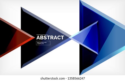 Tech futuristic geometric 3d shapes, minimal abstract background. Vector illustration